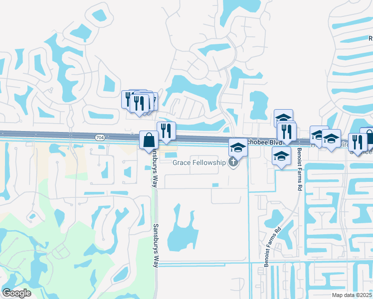 map of restaurants, bars, coffee shops, grocery stores, and more near 8695 Thousand Pines Circle in West Palm Beach