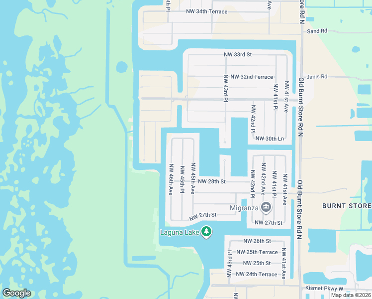 map of restaurants, bars, coffee shops, grocery stores, and more near 2841 Northwest 45th Place in Cape Coral