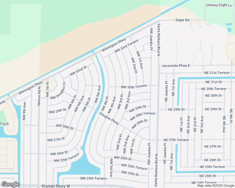 map of restaurants, bars, coffee shops, grocery stores, and more near 2927 Northwest 4th Avenue in Cape Coral