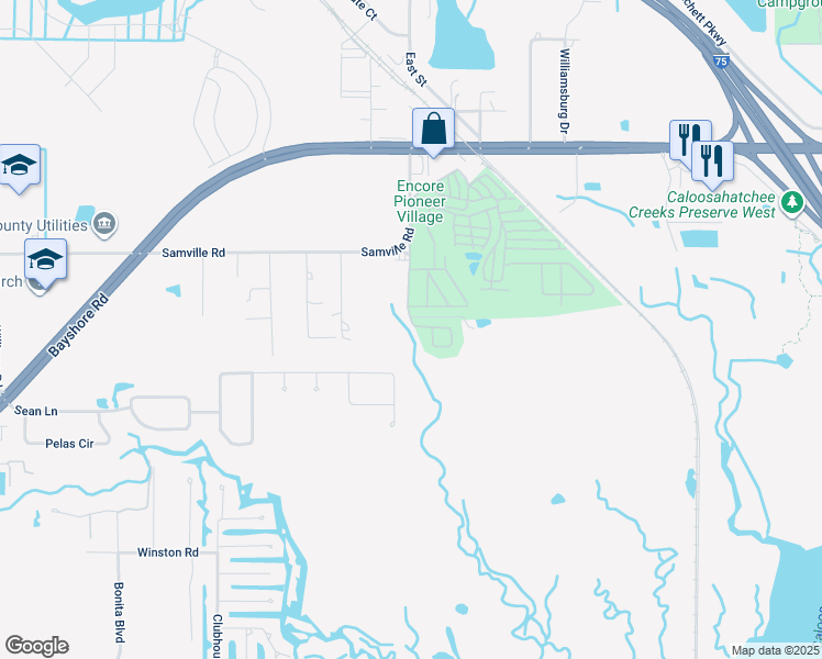 map of restaurants, bars, coffee shops, grocery stores, and more near 16820 Church Drive in North Fort Myers