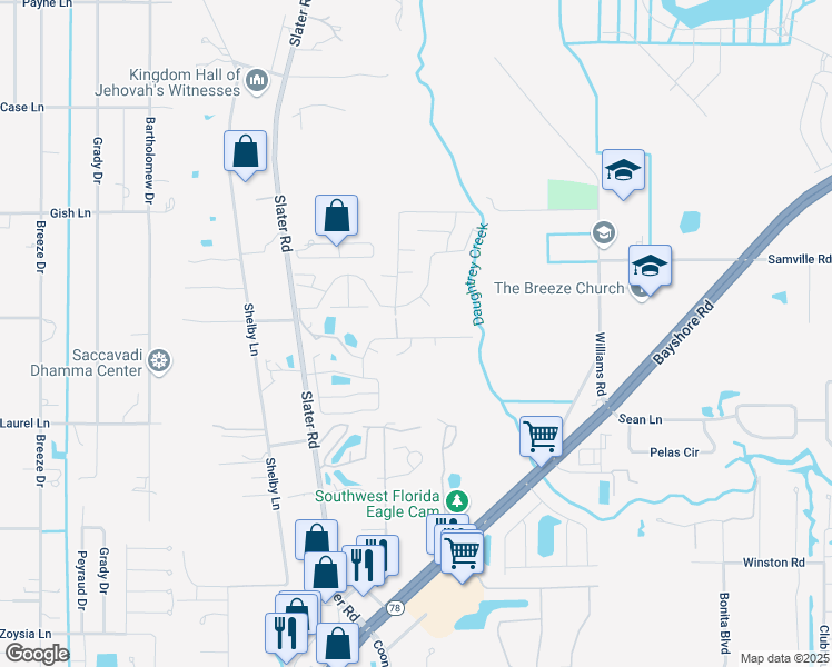 map of restaurants, bars, coffee shops, grocery stores, and more near 6601 Hidden Oaks Drive in North Fort Myers