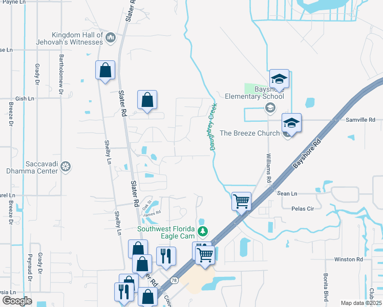 map of restaurants, bars, coffee shops, grocery stores, and more near 6641 Hidden Oaks Drive in North Fort Myers