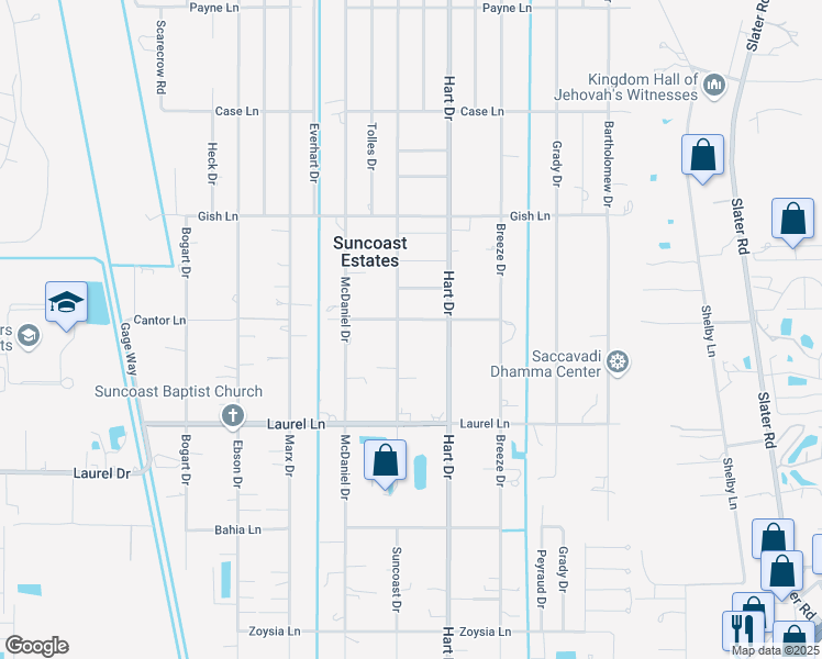 map of restaurants, bars, coffee shops, grocery stores, and more near 2271 Cantor Lane in North Fort Myers