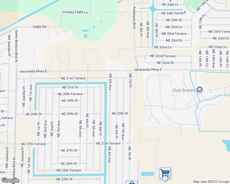 map of restaurants, bars, coffee shops, grocery stores, and more near 3018 NE 6th Pl in Cape Coral
