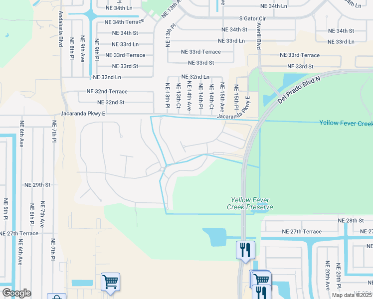 map of restaurants, bars, coffee shops, grocery stores, and more near 1356 Weeping Willow Court in Cape Coral