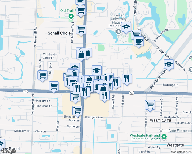 map of restaurants, bars, coffee shops, grocery stores, and more near in Haverhill