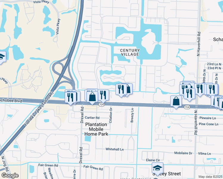 map of restaurants, bars, coffee shops, grocery stores, and more near 102 Wellington A in West Palm Beach