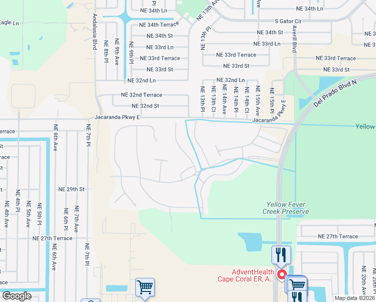 map of restaurants, bars, coffee shops, grocery stores, and more near 3017 Lake Manatee Court in Cape Coral