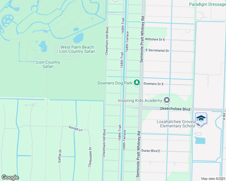 map of restaurants, bars, coffee shops, grocery stores, and more near 16933 Glasgow Drive West in Loxahatchee