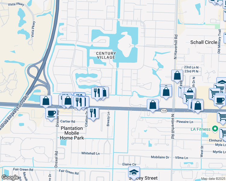 map of restaurants, bars, coffee shops, grocery stores, and more near 209 Andover I in West Palm Beach