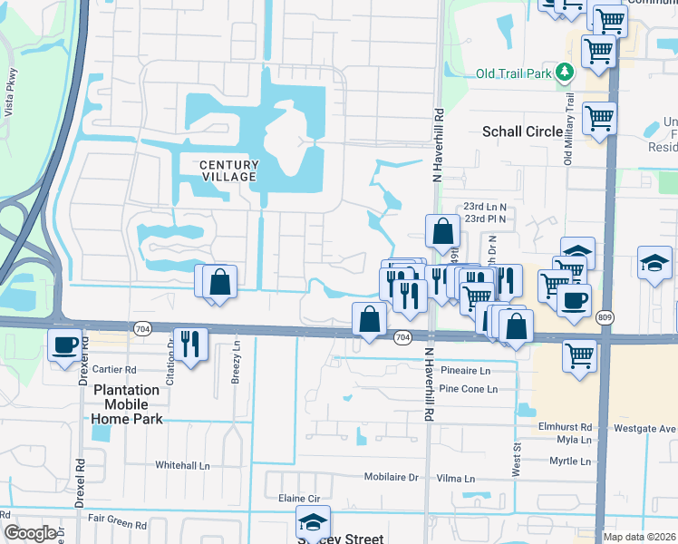 map of restaurants, bars, coffee shops, grocery stores, and more near 414 Greenbrier B in West Palm Beach