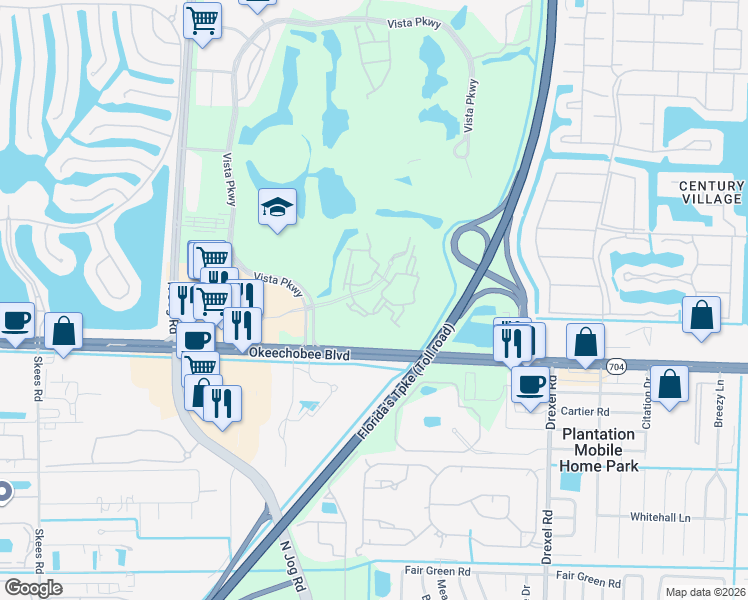 map of restaurants, bars, coffee shops, grocery stores, and more near 6482 Emerald Dunes Drive in Royal Palm Beach