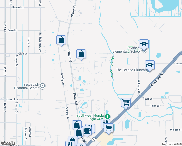 map of restaurants, bars, coffee shops, grocery stores, and more near 510 Lehigh Court in North Fort Myers