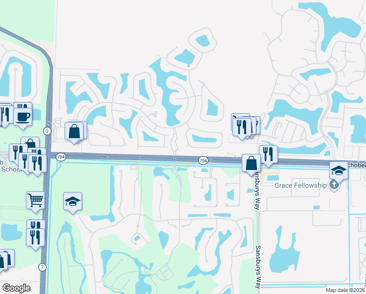 map of restaurants, bars, coffee shops, grocery stores, and more near 9175 Bay Point Circle in West Palm Beach
