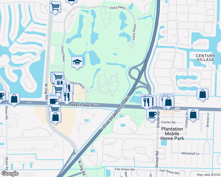map of restaurants, bars, coffee shops, grocery stores, and more near 6418 Emerald Dunes Drive in West Palm Beach