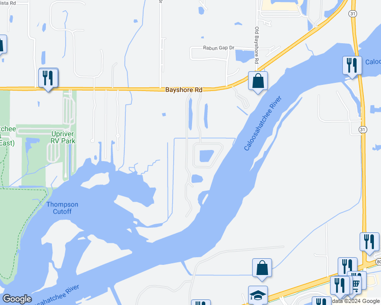 map of restaurants, bars, coffee shops, grocery stores, and more near 16350 Bay Pointe Boulevard in North Fort Myers