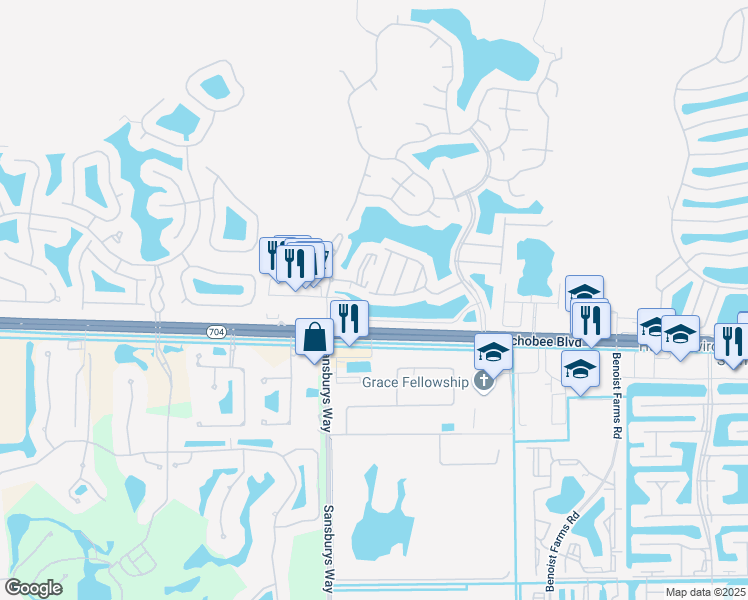 map of restaurants, bars, coffee shops, grocery stores, and more near 8831 Okeechobee Boulevard in Royal Palm Beach