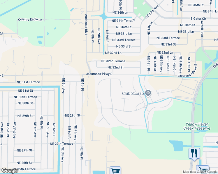 map of restaurants, bars, coffee shops, grocery stores, and more near 2688 Sunset Lake Drive in Cape Coral