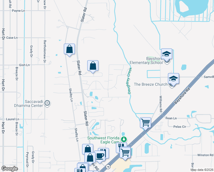 map of restaurants, bars, coffee shops, grocery stores, and more near 510 Lehigh Court in North Fort Myers