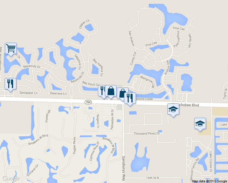 map of restaurants, bars, coffee shops, grocery stores, and more near 8989 Okeechobee Boulevard in West Palm Beach