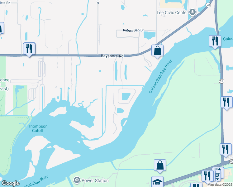 map of restaurants, bars, coffee shops, grocery stores, and more near 16350 Bay Pointe Boulevard in North Fort Myers