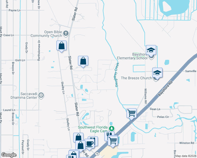 map of restaurants, bars, coffee shops, grocery stores, and more near 510 Lehigh Court in North Fort Myers