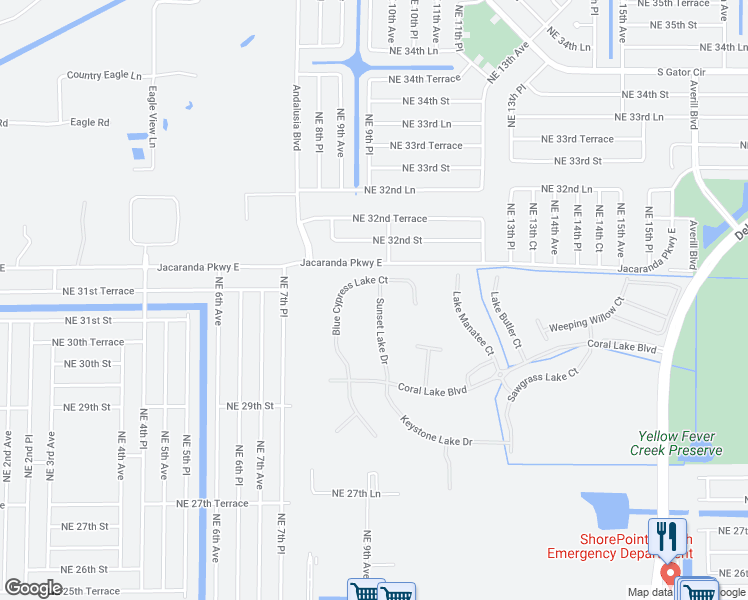 map of restaurants, bars, coffee shops, grocery stores, and more near 2692 Sunset Lake Drive in Cape Coral