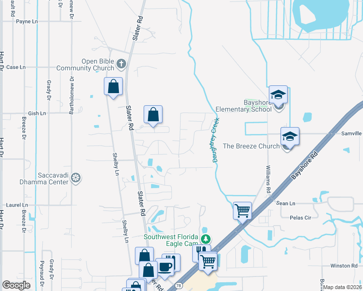 map of restaurants, bars, coffee shops, grocery stores, and more near 510 Lehigh Court in North Fort Myers