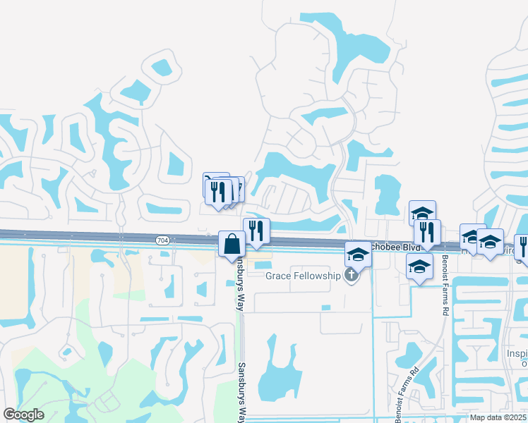 map of restaurants, bars, coffee shops, grocery stores, and more near 8831 Okeechobee Boulevard in Royal Palm Beach