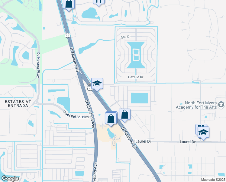 map of restaurants, bars, coffee shops, grocery stores, and more near 3157 Linwood Drive in North Fort Myers