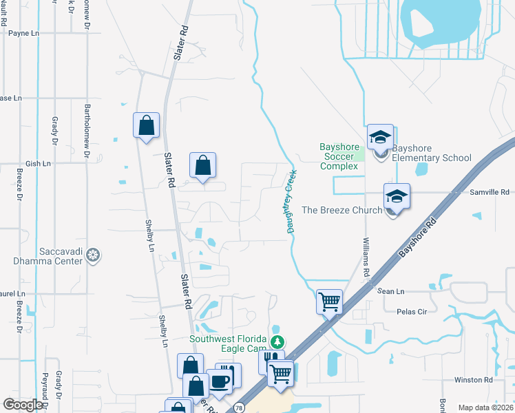 map of restaurants, bars, coffee shops, grocery stores, and more near 583 Suwanee Drive in North Fort Myers