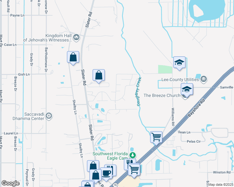 map of restaurants, bars, coffee shops, grocery stores, and more near 510 Lehigh Court in North Fort Myers