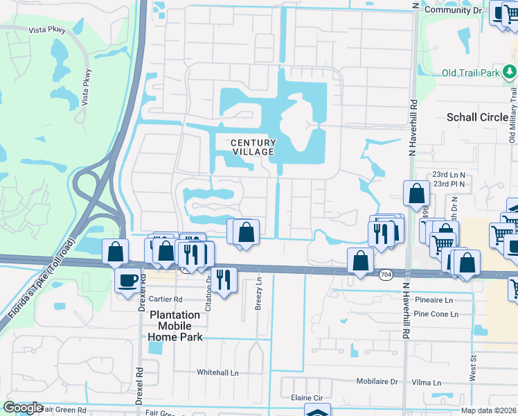 map of restaurants, bars, coffee shops, grocery stores, and more near 138 Andover F in West Palm Beach
