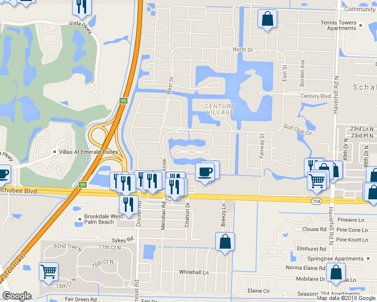 map of restaurants, bars, coffee shops, grocery stores, and more near 311 Wellington B in West Palm Beach