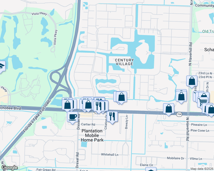 map of restaurants, bars, coffee shops, grocery stores, and more near 311 Wellington B in West Palm Beach