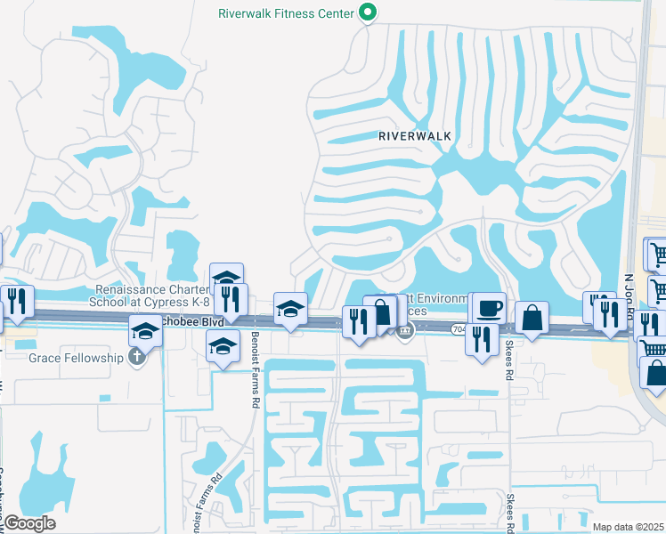 map of restaurants, bars, coffee shops, grocery stores, and more near Tarpon Lake Way in West Palm Beach