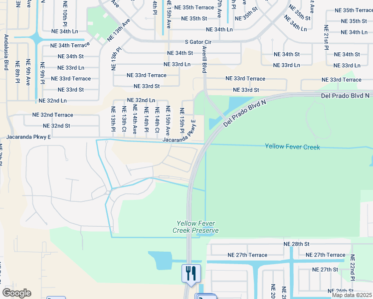 map of restaurants, bars, coffee shops, grocery stores, and more near 1537 Fells Cove Lane in Cape Coral