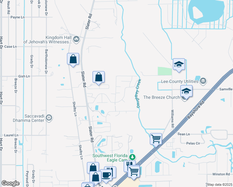 map of restaurants, bars, coffee shops, grocery stores, and more near 510 Lehigh Court in North Fort Myers