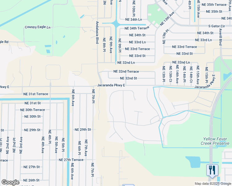 map of restaurants, bars, coffee shops, grocery stores, and more near 2713 Blue Cypress Lake Court in Cape Coral