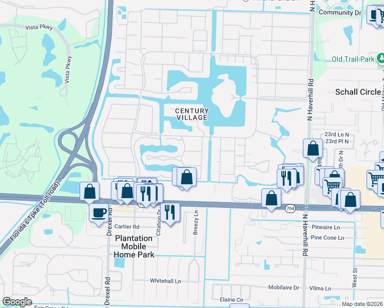 map of restaurants, bars, coffee shops, grocery stores, and more near 138 Andover F in West Palm Beach