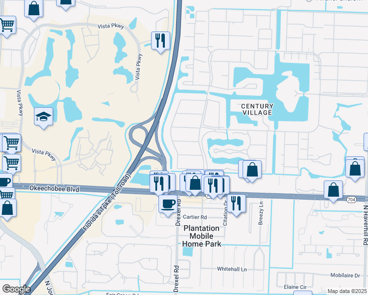 map of restaurants, bars, coffee shops, grocery stores, and more near 39 Windsor B in West Palm Beach