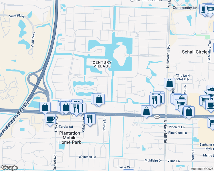map of restaurants, bars, coffee shops, grocery stores, and more near 138 Andover F in West Palm Beach