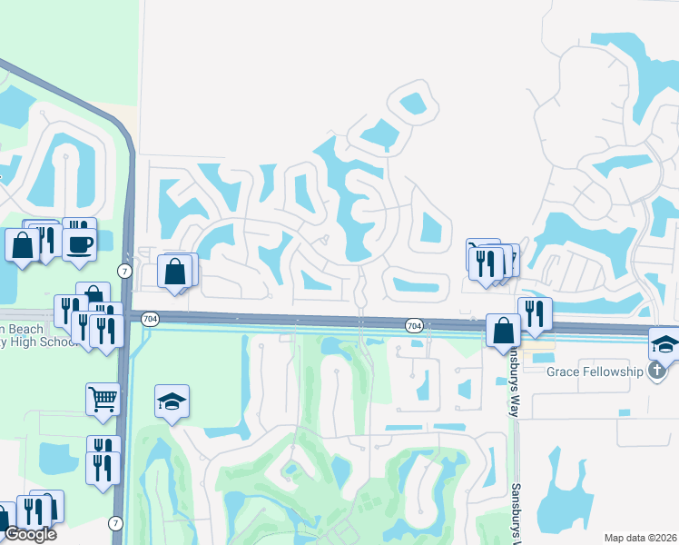 map of restaurants, bars, coffee shops, grocery stores, and more near 9370 Bridgeport Drive in West Palm Beach