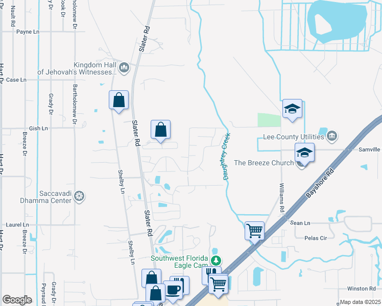 map of restaurants, bars, coffee shops, grocery stores, and more near 510 Lehigh Court in North Fort Myers