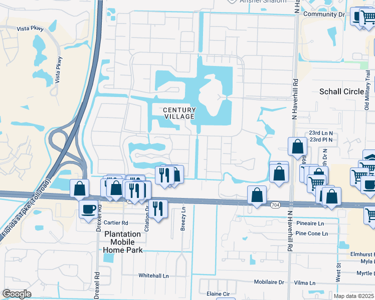 map of restaurants, bars, coffee shops, grocery stores, and more near 138 Andover F in West Palm Beach