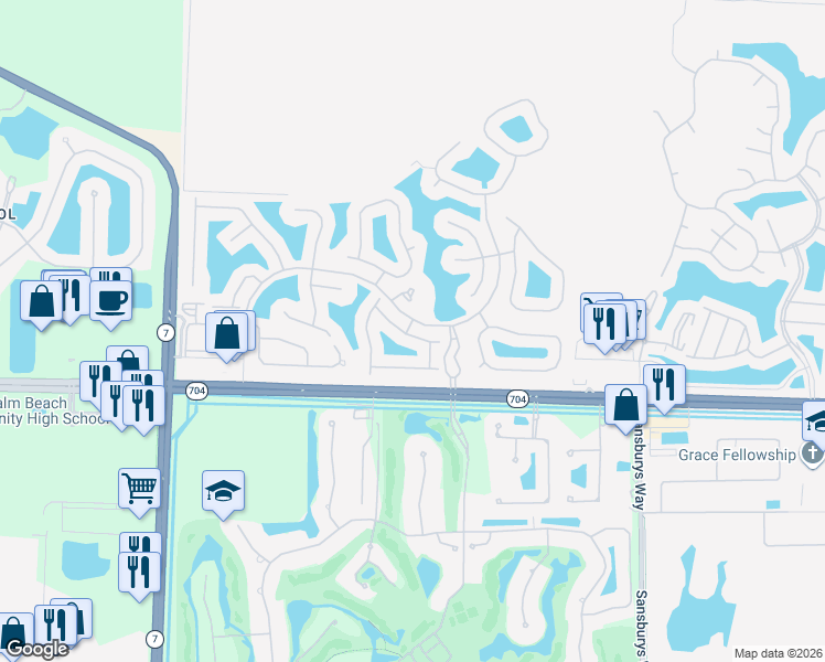 map of restaurants, bars, coffee shops, grocery stores, and more near 9370 Bridgeport Drive in West Palm Beach