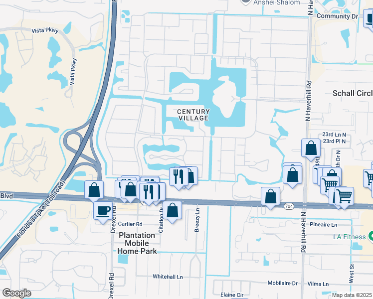map of restaurants, bars, coffee shops, grocery stores, and more near 430 Wellington G in West Palm Beach