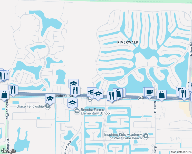 map of restaurants, bars, coffee shops, grocery stores, and more near 2209 Telogia Court in West Palm Beach