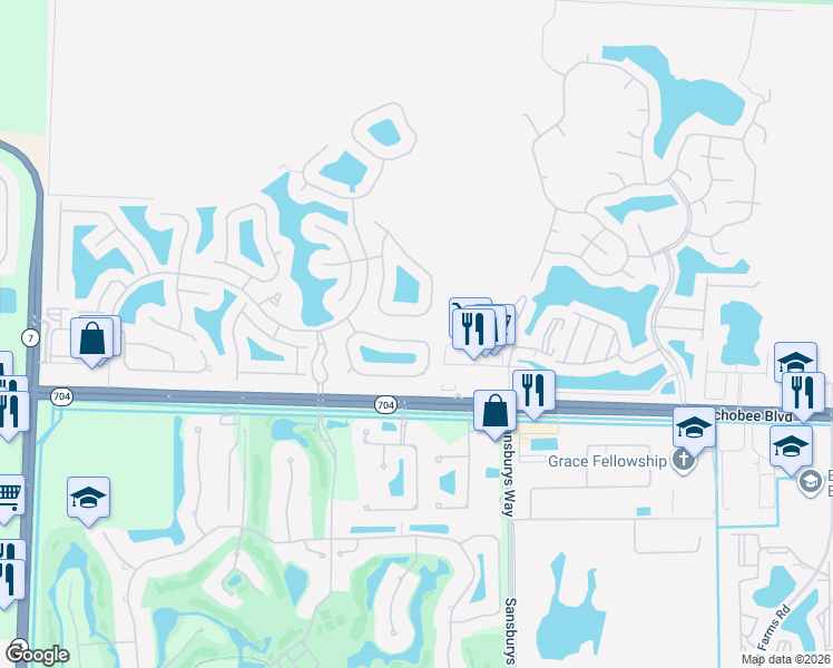 map of restaurants, bars, coffee shops, grocery stores, and more near 9078 Bay Point Circle in West Palm Beach