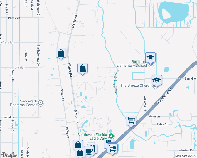 map of restaurants, bars, coffee shops, grocery stores, and more near 1061 Myakka Drive in North Fort Myers